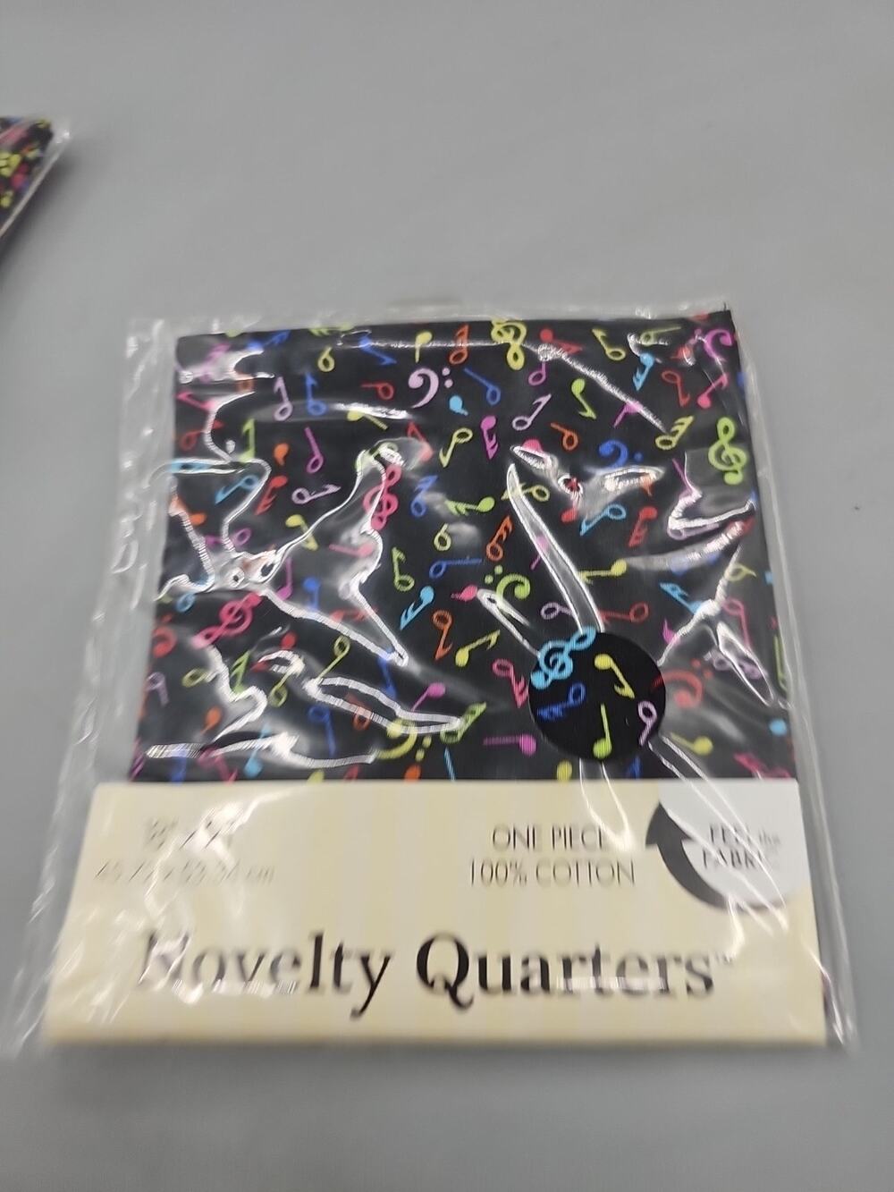 18"x21" Colorful Music Musical Notes Black Cotton Fabric Jo-ann Fabric New